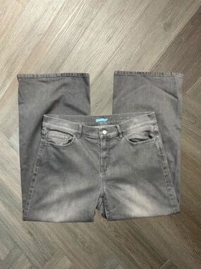 J.McLaughlin Charter‎ Pant Jeans Womens 6 Gray Wide Leg Cropped Denim Stretch